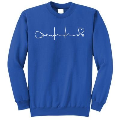 Doctor Nurse Stethoscope Heartbeat Ekg Ecg Gift Tall Sweatshirt