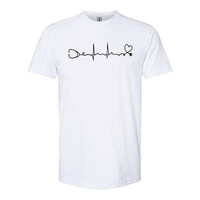 Doctor Nurse Stethoscope Heartbeat Ekg Ecg Gift Softstyle CVC T-Shirt