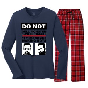 Do Not Sell Monster Hunter Tickets To These Trouble Making Boy S Women's Long Sleeve Flannel Pajama Set 