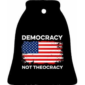 Democracy Not Theocracy Separation Church Constitution Free Ceramic Bell Ornament