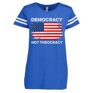 Democracy Not Theocracy Separation Church Constitution Free Enza Ladies Jersey Football T-Shirt