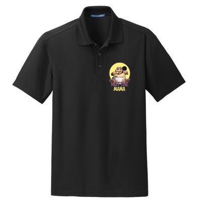 Dinosaurs Not The Mama Funny Dry Zone Grid Polo