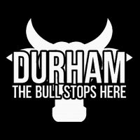 Durham Nc The Bull Stops Here Stripe Pom Pom Beanie
