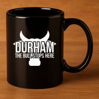 Durham Nc The Bull Stops Here 11oz C Handle Ceramic Mug