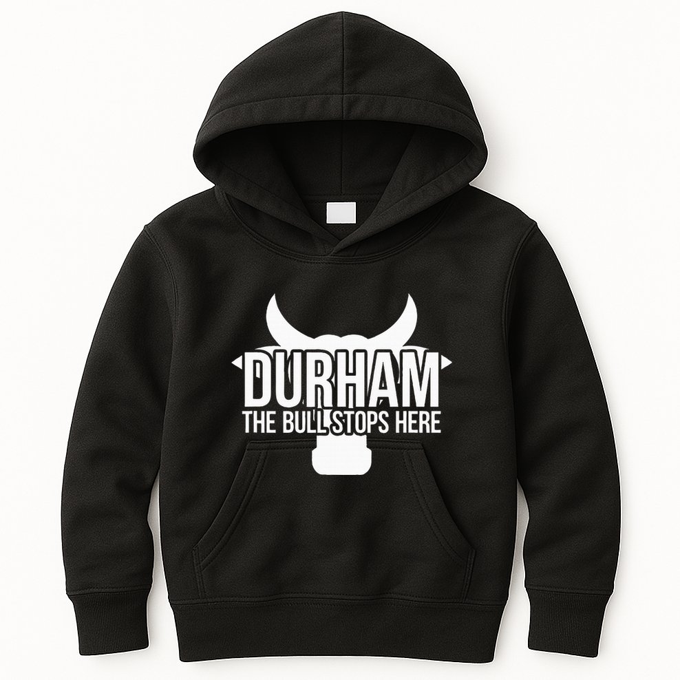 Durham Nc The Bull Stops Here Kids Hoodie