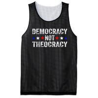 Democracy Not Theocracy Vintage Patriotic Sayings Mesh Reversible Basketball Jersey Tank