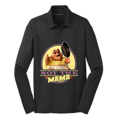 Dinosaurs Not The Mama Silk Touch Performance Long Sleeve Polo