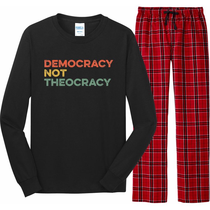 Democracy Not Theocracy Freedom Separation Church Religion Long Sleeve Pajama Set