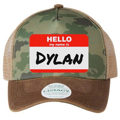 Dylan Name Tag Sticker Work Office Hello My Name Is Dylan Legacy Tie Dye Trucker Hat