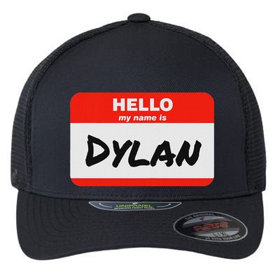 Dylan Name Tag Sticker Work Office Hello My Name Is Dylan Flexfit Unipanel Trucker Cap