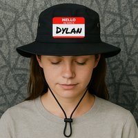 Dylan Name Tag Sticker Work Office Hello My Name Is Dylan Bucket Hat