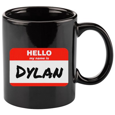 Dylan Name Tag Sticker Work Office Hello My Name Is Dylan 11oz C Handle Ceramic Mug