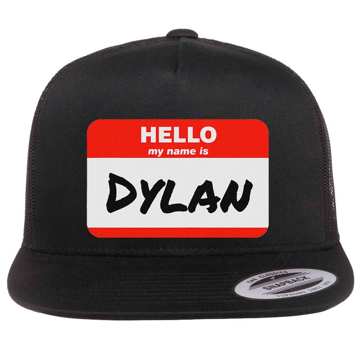 Dylan Name Tag Sticker Work Office Hello My Name Is Dylan Flatbill Hat