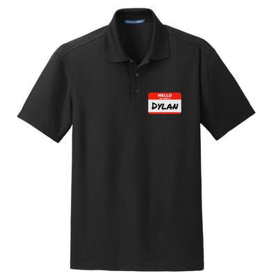 Dylan Name Tag Sticker Work Office Hello My Name Is Dylan Dry Zone Grid Polo