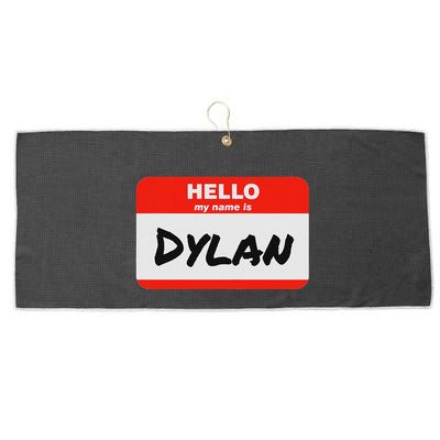 Dylan Name Tag Sticker Work Office Hello My Name Is Dylan Large Microfiber Waffle Golf Towel