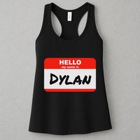 Dylan Name Tag Sticker Work Office Hello My Name Is Dylan Womens Tank Top
