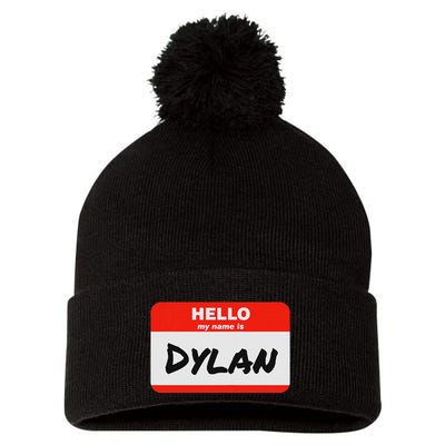Dylan Name Tag Sticker Work Office Hello My Name Is Dylan Pom Pom 12in Knit Beanie