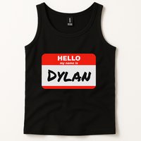 Dylan Name Tag Sticker Work Office Hello My Name Is Dylan Tank Top