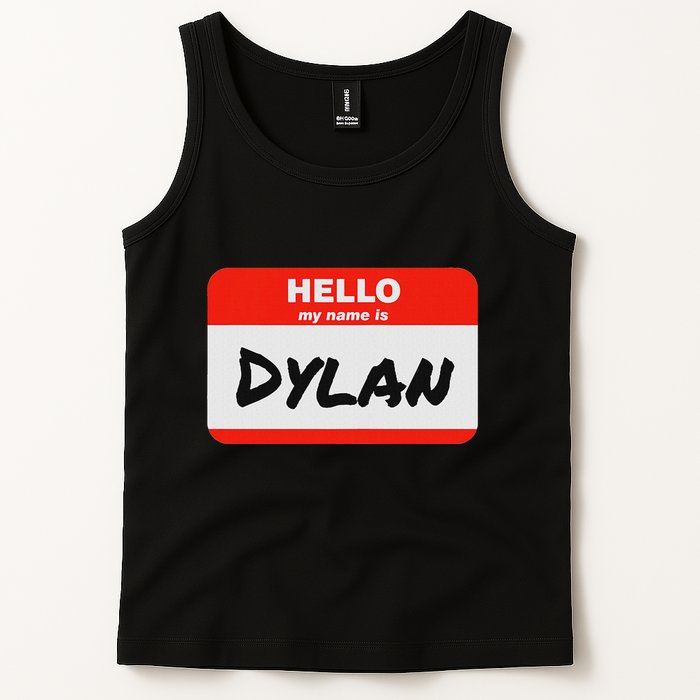 Dylan Name Tag Sticker Work Office Hello My Name Is Dylan Tank Top