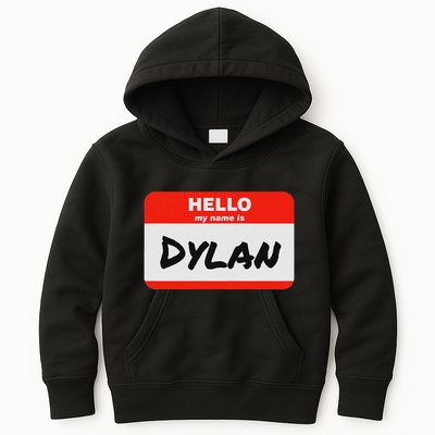 Dylan Name Tag Sticker Work Office Hello My Name Is Dylan Kids Hoodie