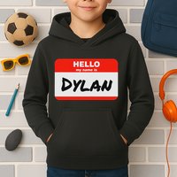 Dylan Name Tag Sticker Work Office Hello My Name Is Dylan Kids Hoodie
