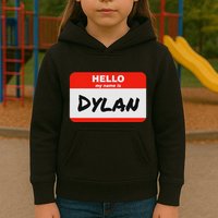 Dylan Name Tag Sticker Work Office Hello My Name Is Dylan Kids Hoodie
