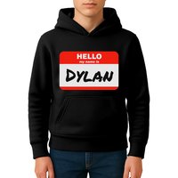 Dylan Name Tag Sticker Work Office Hello My Name Is Dylan Kids Hoodie