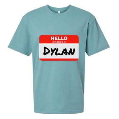 Dylan Name Tag Sticker Work Office Hello My Name Is Dylan Sueded Cloud Jersey T-Shirt