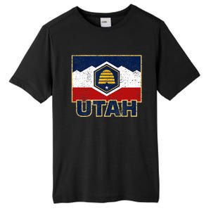 Distressed New Utah Flag Tall Fusion ChromaSoft Performance T-Shirt