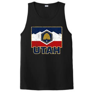 Distressed New Utah Flag PosiCharge Competitor Tank