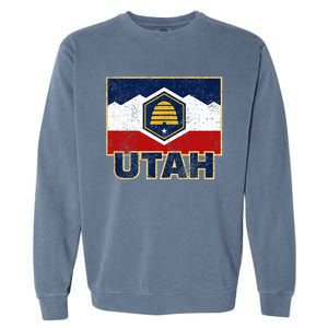 Distressed New Utah Flag Garment-Dyed Sweatshirt