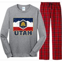 Distressed New Utah Flag Long Sleeve Pajama Set