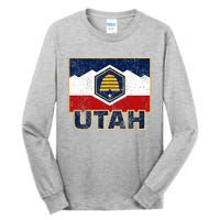 Distressed New Utah Flag Tall Long Sleeve T-Shirt