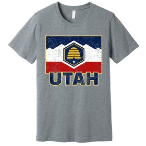 Distressed New Utah Flag Premium T-Shirt