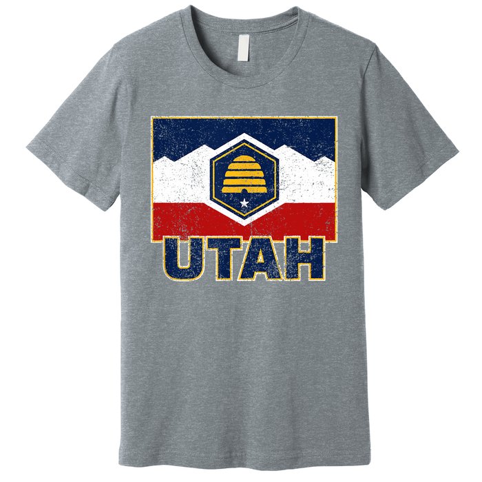 Distressed New Utah Flag Premium T-Shirt