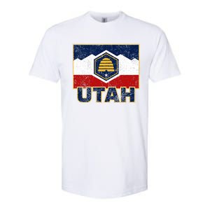 Distressed New Utah Flag Softstyle CVC T-Shirt