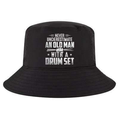 Drummer Never Underestimate An Old Man With A Drum Set Funny Cool Comfort Performance Bucket Hat