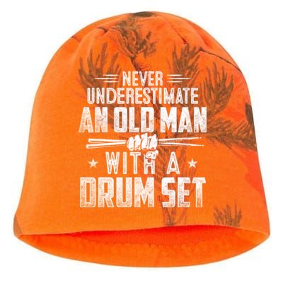 Drummer Never Underestimate An Old Man With A Drum Set Funny Kati - Camo Knit Beanie