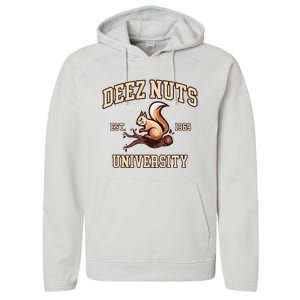 Deez Nuts University Funny College Fraternity Sorority Performance Fleece Hoodie