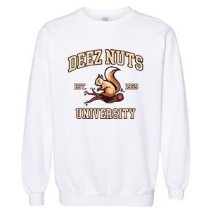 Deez Nuts University Funny College Fraternity Sorority Garment-Dyed Sweatshirt