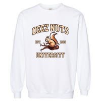 Deez Nuts University Funny College Fraternity Sorority Garment-Dyed Sweatshirt