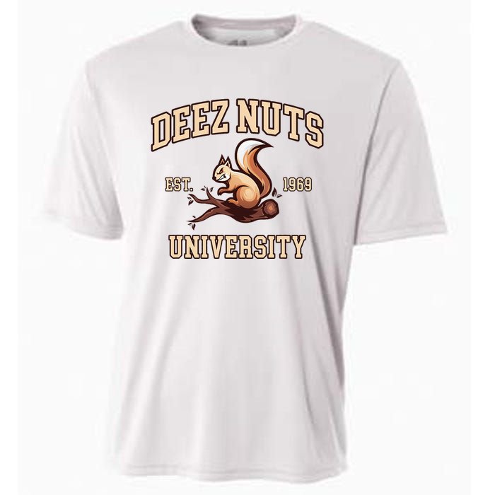 Deez Nuts University Funny College Fraternity Sorority Cooling Performance Crew T-Shirt