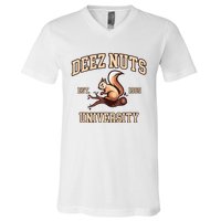 Deez Nuts University Funny College Fraternity Sorority V-Neck T-Shirt