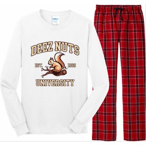 Deez Nuts University Funny College Fraternity Sorority Long Sleeve Pajama Set