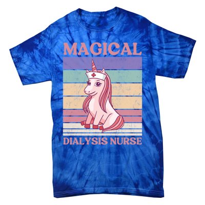 Dialysis Nurse Unicorn Magical Dialysis Nurse Funny Gift Tie-Dye T-Shirt