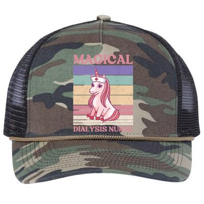 Dialysis Nurse Unicorn Magical Dialysis Nurse Funny Gift Retro Rope Trucker Hat Cap