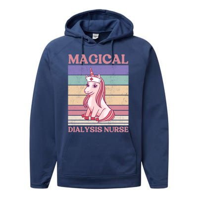 Dialysis Nurse Unicorn Magical Dialysis Nurse Funny Gift Performance Fleece Hoodie