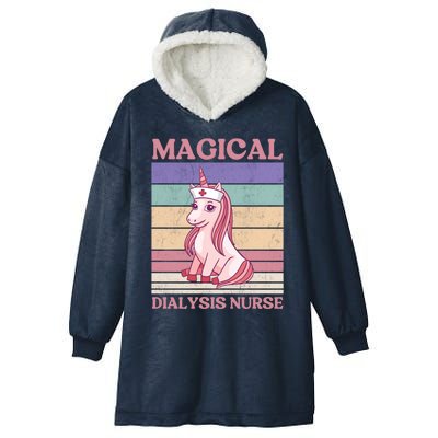 Dialysis Nurse Unicorn Magical Dialysis Nurse Funny Gift Hooded Wearable Blanket