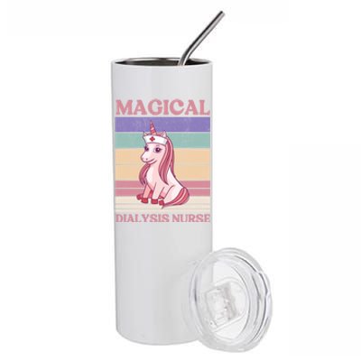 Dialysis Nurse Unicorn Magical Dialysis Nurse Funny Gift Stainless Steel Tumbler