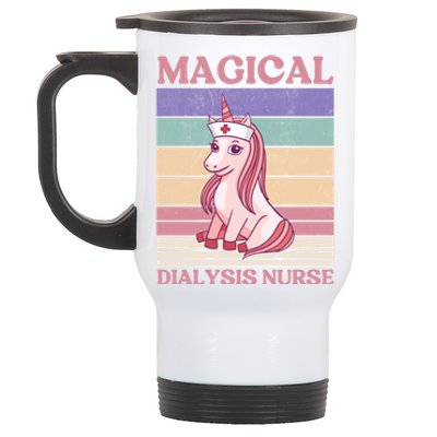 Dialysis Nurse Unicorn Magical Dialysis Nurse Funny Gift Stainless Steel Travel Mug